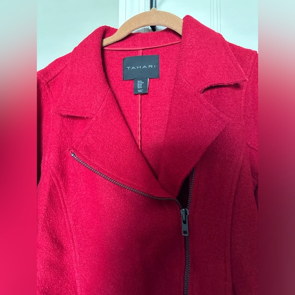 Tahari Wool Blend Moto Jacket - Picture 7 of 8